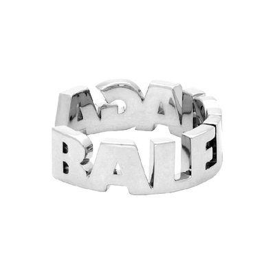 Shop Balenciaga Silver Typo Bracelet In 0668 Pallad