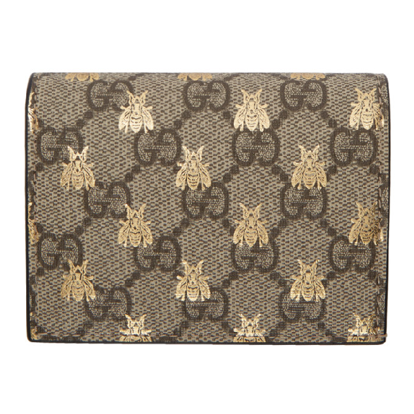 gucci supreme bees card case