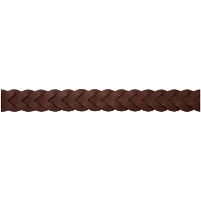 Shop Ami Alexandre Mattiussi Brown Braided Belt In 201 Cognac