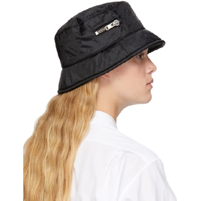 Shop Maison Michel Black Nylon Axel Bomber Hat In Black/orang