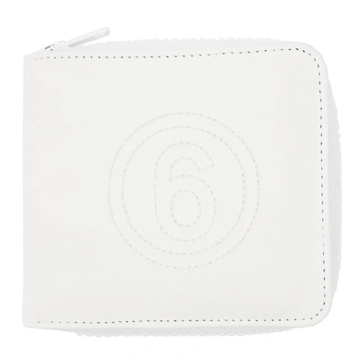 Shop Mm6 Maison Margiela White Logo Wallet In T1003 White