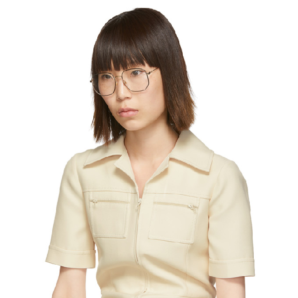 gucci gold octagonal glasses