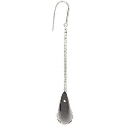 Shop Isabel Marant White And Silver Drop Horn Earrings In Bksi Black