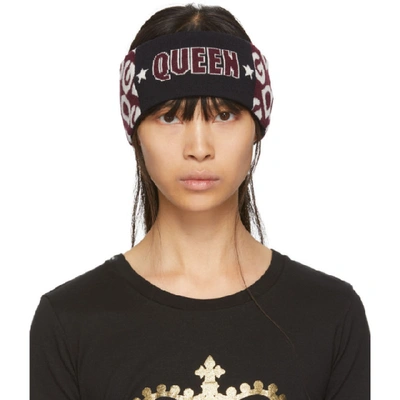 Shop Dolce & Gabbana Dolce And Gabbana Burgundy And Black Queen Headband In Hr92a Bordo