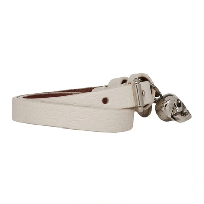 Shop Alexander Mcqueen Off-white Double Wrap Skull Bracelet In 9003 Off Wh