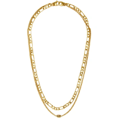 Shop Alexander Wang Gold Double Chain Necklace In 000 No Colo
