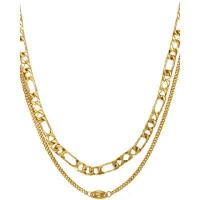 Shop Alexander Wang Gold Double Chain Necklace In 000 No Colo