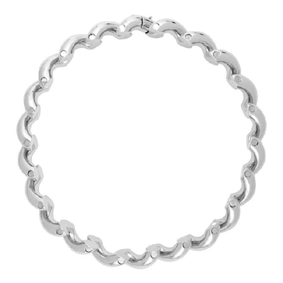 Shop Balenciaga Silver Loop Necklace In 0926 Pallad