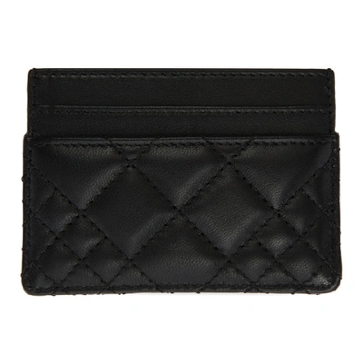Shop Versace Black Quilted Medusa Card Holder In K41ot Black