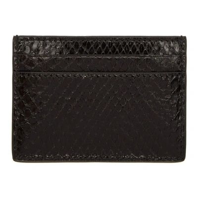 Shop Gucci Black Python Linea Borghese Card Holder In 1000 Black