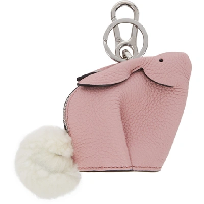 Shop Loewe Pink Bunny Charm Keychain In 6949 Pastel