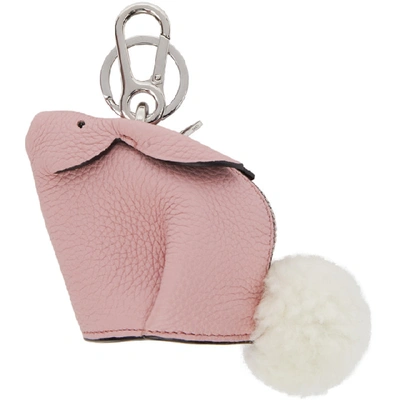Shop Loewe Pink Bunny Charm Keychain In 6949 Pastel