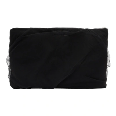 Shop Mm6 Maison Margiela Black Tulle-covered Pouch In T8013 Black