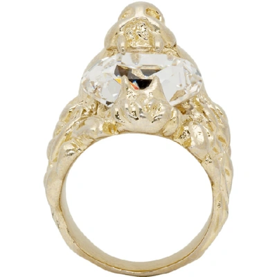 Shop Gucci Gold Lion Head Ring In 8062 Crysta