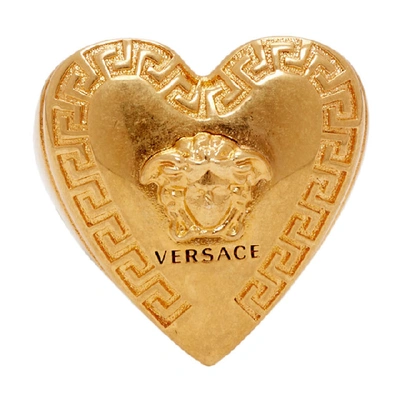 Shop Versace Gold Love Medusa Signet Ring