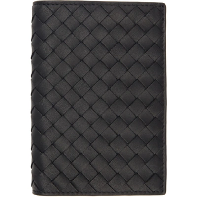 Shop Bottega Veneta Black Intrecciato Passport Holder In 1000 Black