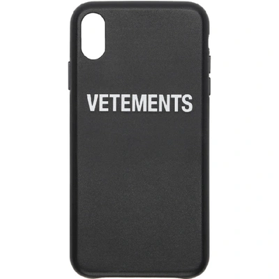 Shop Vetements Black Logo Iphone Xs Max Case In Black/white