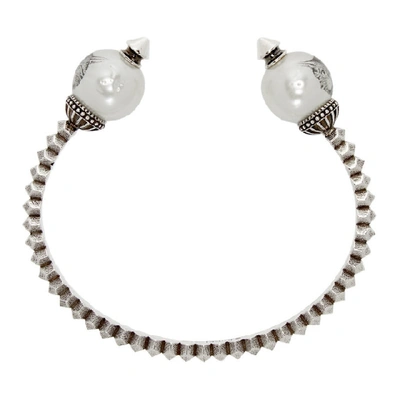 Shop Gucci Silver Pearl Bracelet In 8113 Silver