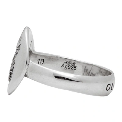 Shop Gucci Silver Blind For Love Mystic Cat Ring