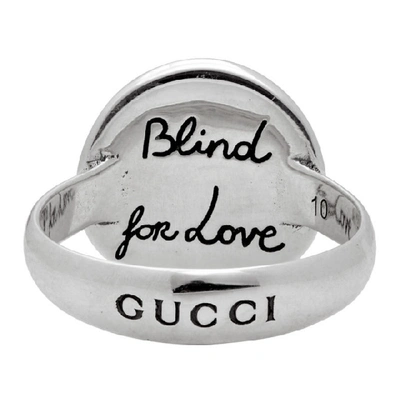 GUCCI 银色“BLIND FOR LOVE“ MYSTIC CAT 戒指