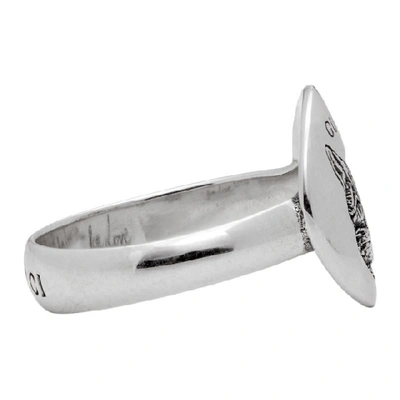 Shop Gucci Silver Blind For Love Mystic Cat Ring