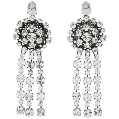 Shop Gucci Silver Tennis Crystal Earrings In 8162 Silver