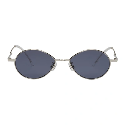 Shop Gentle Monster Silver & Grey Cobalt Sunglasses