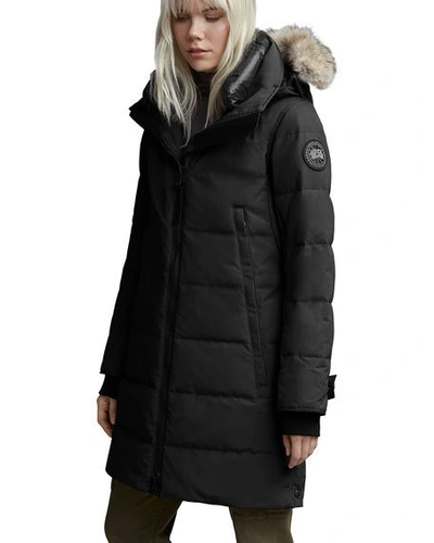 Shop Canada Goose Kenton Fur-trim Hooded Parka In Black