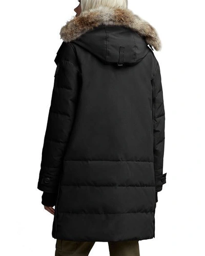 Shop Canada Goose Kenton Fur-trim Hooded Parka In Black