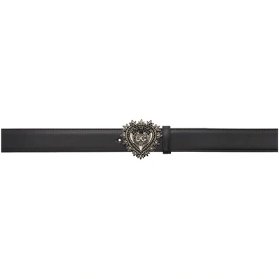 Shop Dolce & Gabbana Dolce And Gabbana Black Heart Buckle Belt In 80999 Black