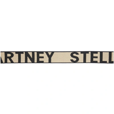 Shop Stella Mccartney Beige And Black Monogram Belt In 9195 Ecru