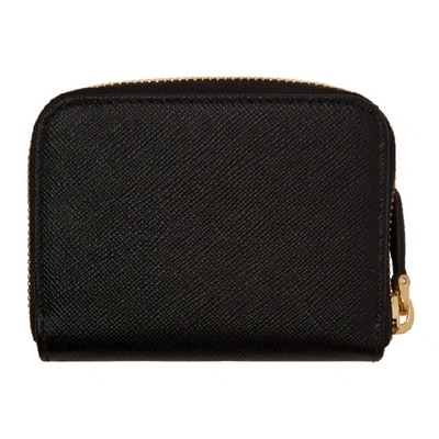 Shop Prada Black Mini Zip Around Wallet