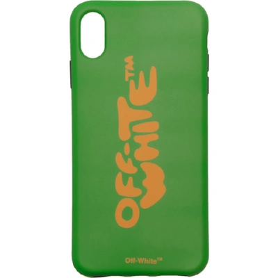 Shop Off-white Green Bubble Font Iphone Xs Max Case In 4019 Gr/ora