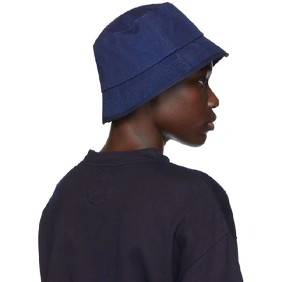 Shop Blue Blue Japan Indigo Twill Piped Brim Bucket Hat In 50 Indigo