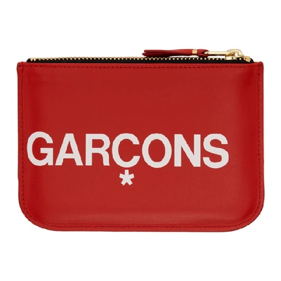 Shop Comme Des Garçons Comme Des Garcons Wallets Red Huge Logo Pouch In 2 Red