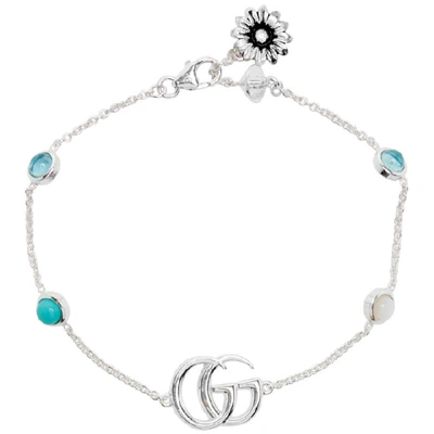 Shop Gucci Silver Gg Marmont Flower Bracelet