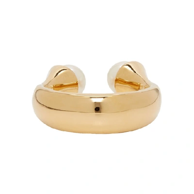 Shop Chloé Chloe Gold Darcey Ring In 105 Pearl