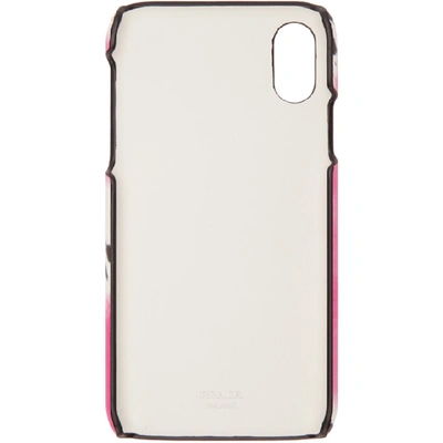 Shop Prada Ssense Exclusive White Tie-dye Iphone Xr Case In White/pink