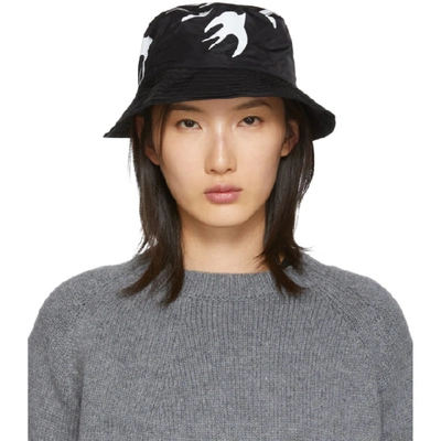 Shop Mcq By Alexander Mcqueen Mcq Alexander Mcqueen Black Swallow Bucket Hat In 1006 Blk/wh