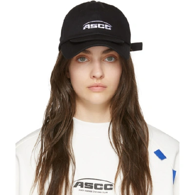 Shop Ader Error Ssense Exclusive Black Ascc Double Brim Cap In Blck Black
