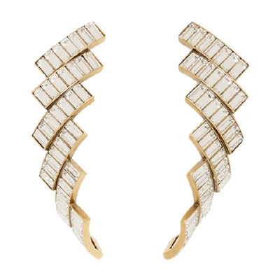 Shop Balenciaga Gold Evening Earrings In 8370 Crysta