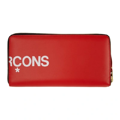 Shop Comme Des Garçons Comme Des Garcons Wallets Red Huge Logo Continental Wallet In 2 Red