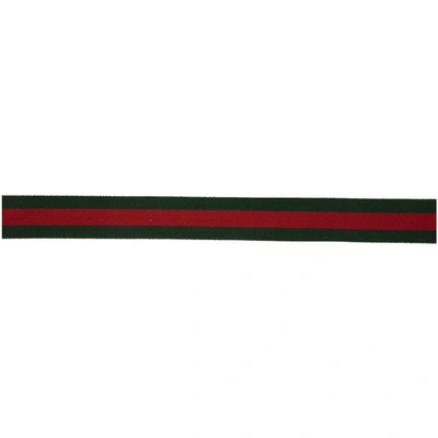 Shop Gucci Green & Red Gg Web Belt In 8460 Green