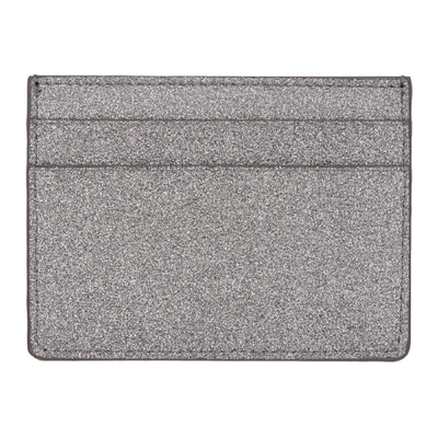 Shop Balenciaga Silver Glitter Everyday Card Holder In 8106 Silver