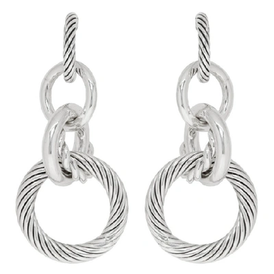 Shop Bottega Veneta Silver Multi Hoop Earrings In 8117 Ant Si
