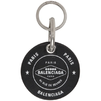 Shop Balenciaga Black Casino Round Keychain In 1000 Blk