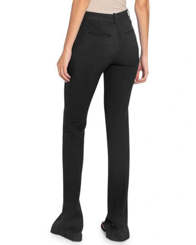 Shop Victoria Beckham Twill Slit-cuff Tuxedo Trousers In Black