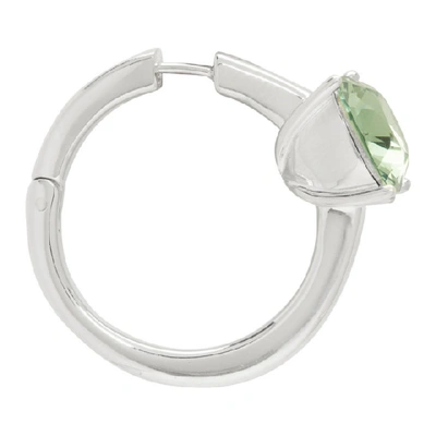 Shop Ambush Silver And Green Solitaire Single Earring In Silver/emer