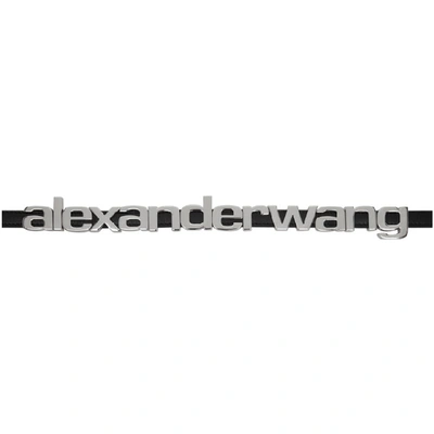 Alexander Wang Metal Logo Belt In Black | ModeSens