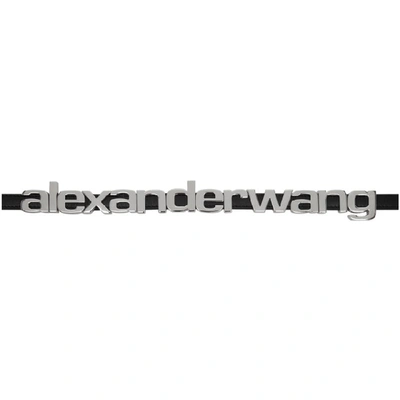 Shop Alexander Wang Black Sliding Logo Belt